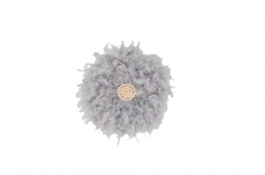   FEATHER FLOWER 40CM GRAY