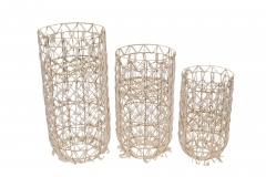 SET/3  FLOWERPOT  32*70/29*59/25*50CM NATURAL