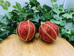  foam strass s/2 d.10cm red/gold