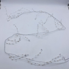   crystals/pearls 150cm silver