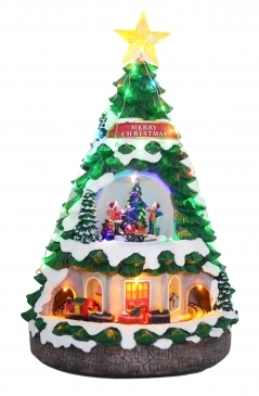 . tree/rotating train 24.5*24*38.3cm light/music usb