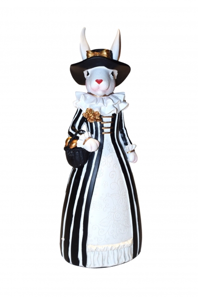 LADY RABBIT NOSTALGIC 14*11*36cm ΛΕΥΚΟ/ΜΑΥΡΟ
