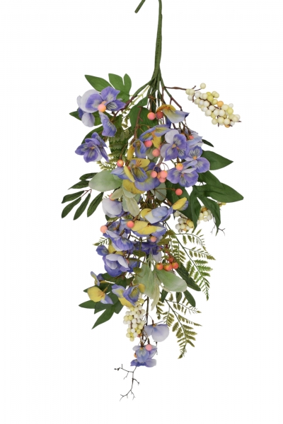 ΤΕΧΝΗΤΗ ΣΥΝΘΕΣΗ ΛΟΥΛΟΥΔΙΩΝ PANSY 60CM PURPLE/BLUE