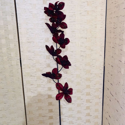 τεχνητο ανθος diamond maple velvet 93cm bordeaux