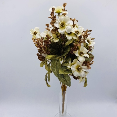 texnhto bush spring lillies x 9 golden stem 41cm cream