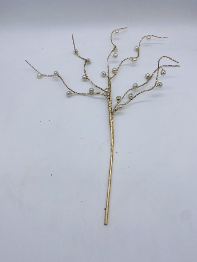 τεχνητο κλαδι white pearls 45cm champagne