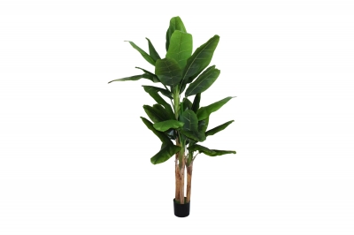 ΤΕΧΝΗΤΟ ΦΥΤΟ ΣΕ ΚΑΣΠΩ BANANA 3 ΚΟΡΜΟΙ 220CM 33 ΦΥΛΛΑ  GREEN