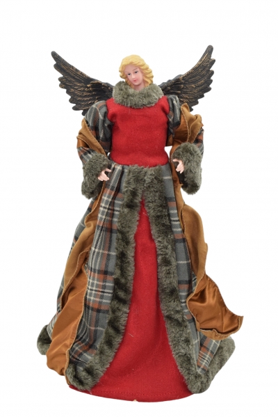 tree topper αγγελος στεφανι 45cm bordeaux/brown