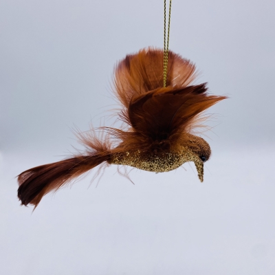 χρ.πουλακι humming bird glitter 10*14cm maroon