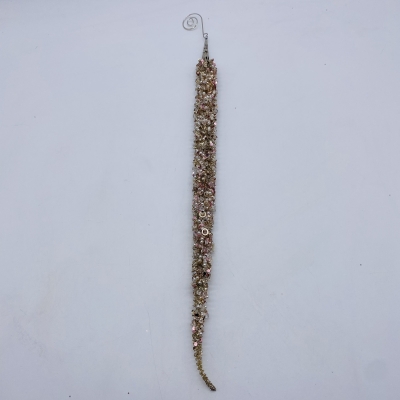 στολιδι  σταλακτιτης crystals/pearls 26cm champagne