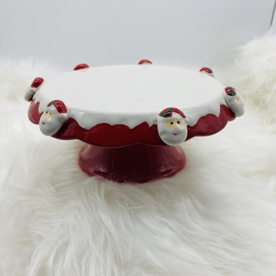 κεραμικη τουρτιερα santa`s face 28*20cm red/white