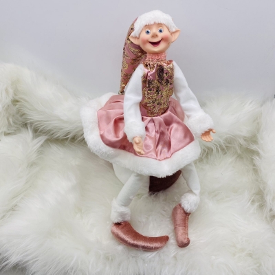 ξωτικο καθιστο σε μπαλα 45cm white/pink