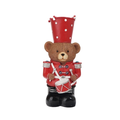 led resin bear  13.5*12.5*29.5cm led light green