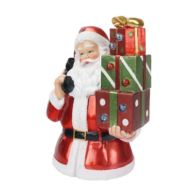 led santa with phone 18*11*22cm