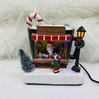 χρ.παρασταση hot chocolate 13*7.5*13cm light 3*aa/usb