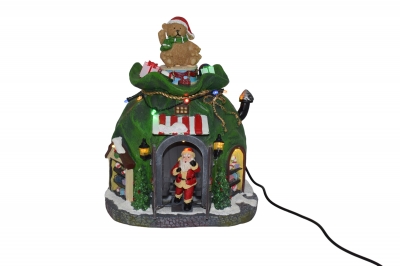 χρ.παρασταση little house carousel 19.1*16*22.1cm light/music usb