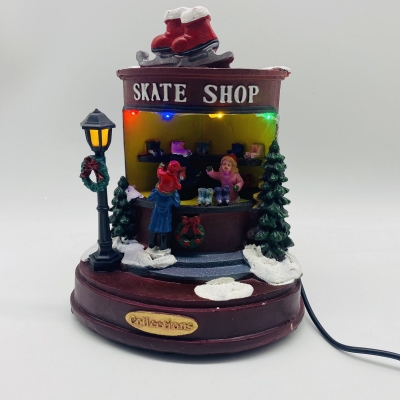 χρ.παρασταση santa claus stable 25.7*17*21cm light/music usb