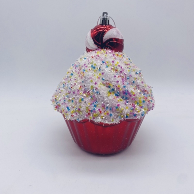 στολιδι αθραυστο cupcake 13*13*17cm red
