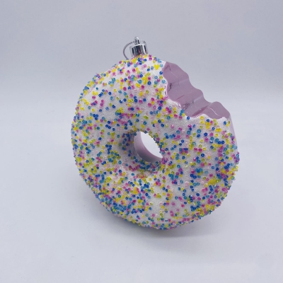 στολιδι αθραυστο donut bite 15.5*7*17cm pink