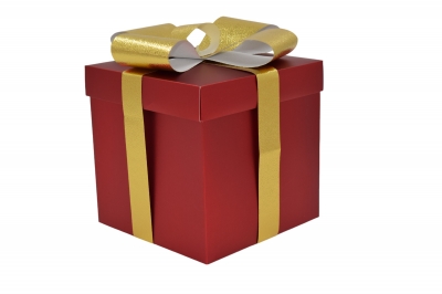 δωρο πτυσσομενο 20*20*20cm red box/gold bow
