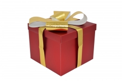   30*30*25cm red box/gold bow