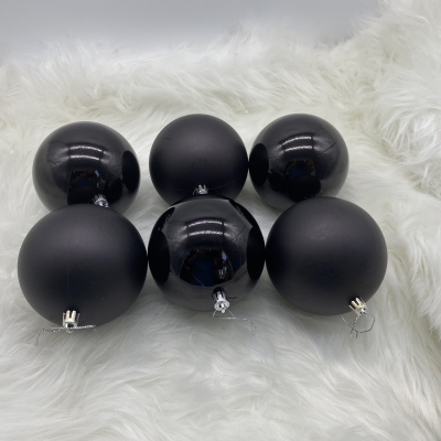 10cm πακετο s/6 χρ.μπαλες αθραυστες matt/pearly black