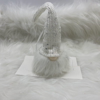 νανος-ξωτικο με φως 7*7*30cm πλεκτο λευκο
