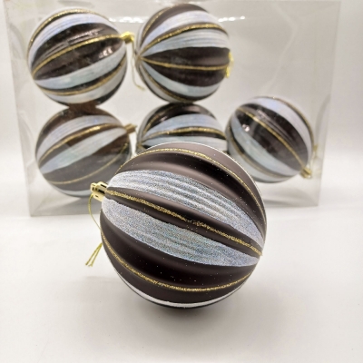 πακετο μπαλες 10cm s/6  black/white/gold(stripes) αθραυστες