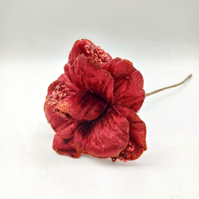τριανταφυλλο stem d.12cm, h.24cm bordeaux