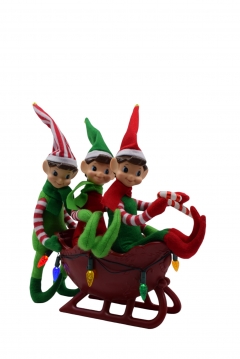 elves in sleigh 45.7*20*38cm /