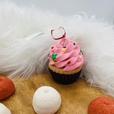 στολιδι clay dough cupcake 7.62cm pink