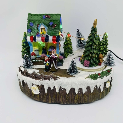 χρ.παρασταση flower shop 20*14*15cm κινηση/φωτακια/μουσικη