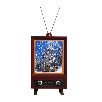 medium tv χριστουγεννιατικη χιονι/φωτακια/μουσικη 26*28*42cm