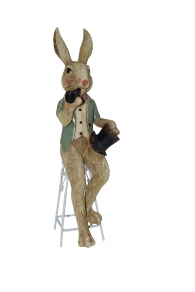 MR. RABBIT ΣΕ ΣΚΑΜΠΩ 11*12*37.5cm ΓΚΡΙ/ΒΕΡΑΜΑΝ ΚΕΡΑΜΙΚΟ