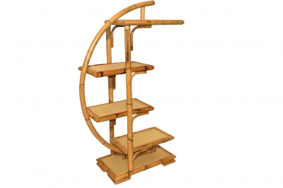 ΡΑΦΙΕΡΑ ΗΜΚΥΚΛΙΚΗ 82*36*142CM ΦΥΣΙΚΟ RATTAN ΙΝΔΟΝΗΣΙΑΣ