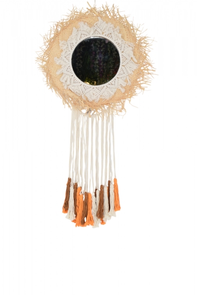 ΚΑΘΡΕΦΤΗΣ MOROCCAN STRAW ΜΕ ΦΟΥΝΤΕΣ 55*120CM