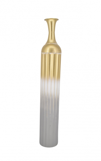 ΜΕΤΑΛΛΙΚΟ ΒΑΖΟ ΜΠΟΥΚΑΛΙ 17*17*106.6CMCM GOLD/PATINA WHITE/BLUE