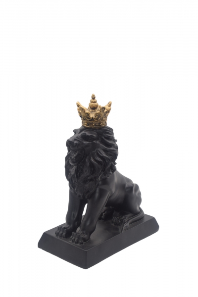 LION KING 23*13*32CM ΜΑΥΡΟ/ΧΡΥΣΗ ΚΟΡΩΝΑ