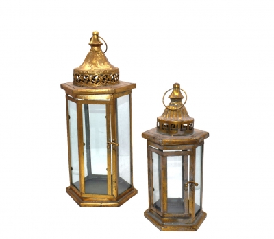 ΦΑΝΑΡΙΑ ΚΛΑΣΣΙΚΑ S/2 ΠΑΛΑΙΩΜΕΝΟ ΧΡΥΣΟ 22X20X49CM/16X14.5X35CM