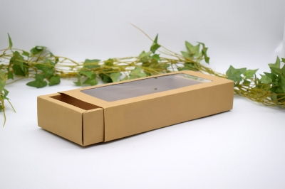 ΠΑΚΕΤΟ S/12 ΧΑΡΤΙΝΟ ΚΟΥΤΙ CRAFT 27 X 12 X4.7cm ΜΕ ΔΙΑΦΑΝΕΙΑ ΣΥΡΤΑΡΩΤΟ