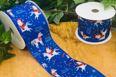 κορδελα χρ. unicorn santa 6.4*10 yards blue