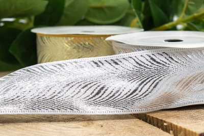 κορδελα 40mmx10y zebra ασημενια