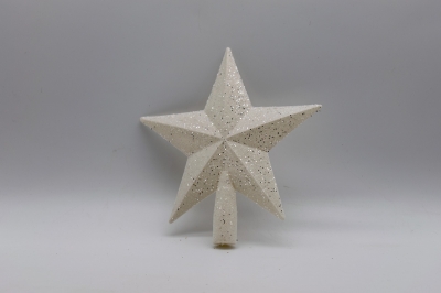κορυφη δεντρου αστερι 20cm glitter λευκο