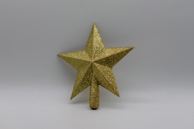 κορυφη δεντρου αστερι 20cm glitter χρυσο