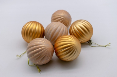 πακετο s/6 χρ.μπαλες 6cm pumpkin matte gold