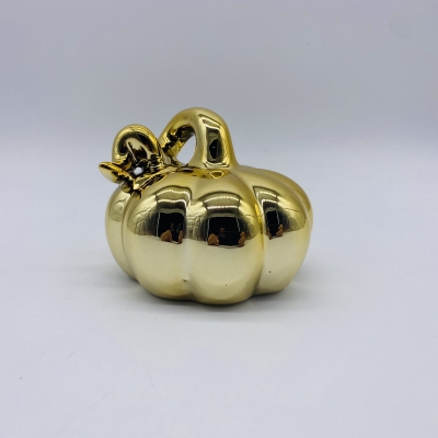 κεραμικη κολοκυθα 11 x 11 x 7cm χρυσο