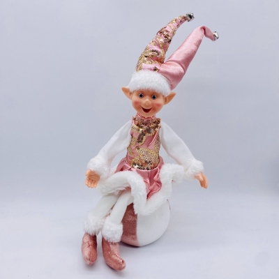 ξωτικο καθιστο σε μπαλα 30cm white/pink