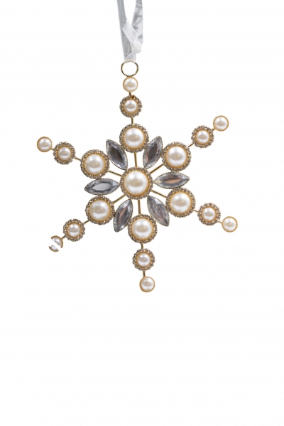στολιδι νιφαδα pearls 12.5cm pink